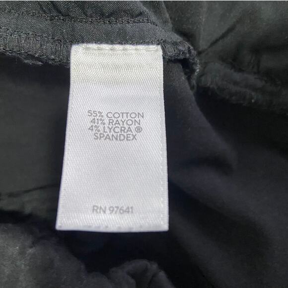 J.Jill Premium Bi Stretch Crop Pullon Pants Women 16p Mid Rise Black Cotton - Picture 9 of 12